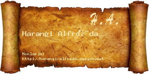Harangi Alfréda névjegykártya